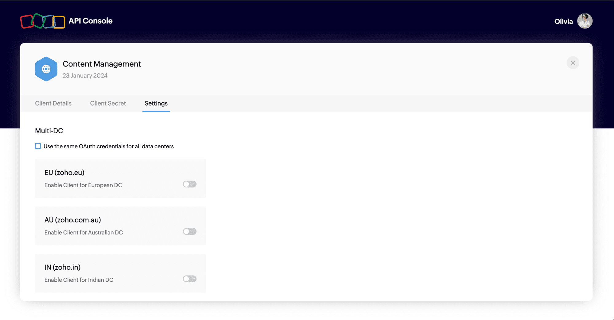 API Console